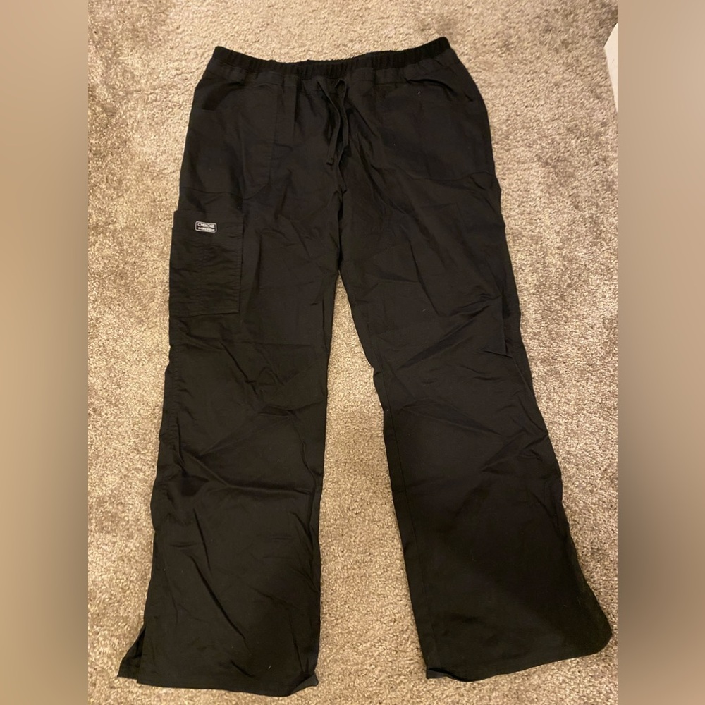 Cherokee Workwear Black Flared  Scrub Pants sz XL